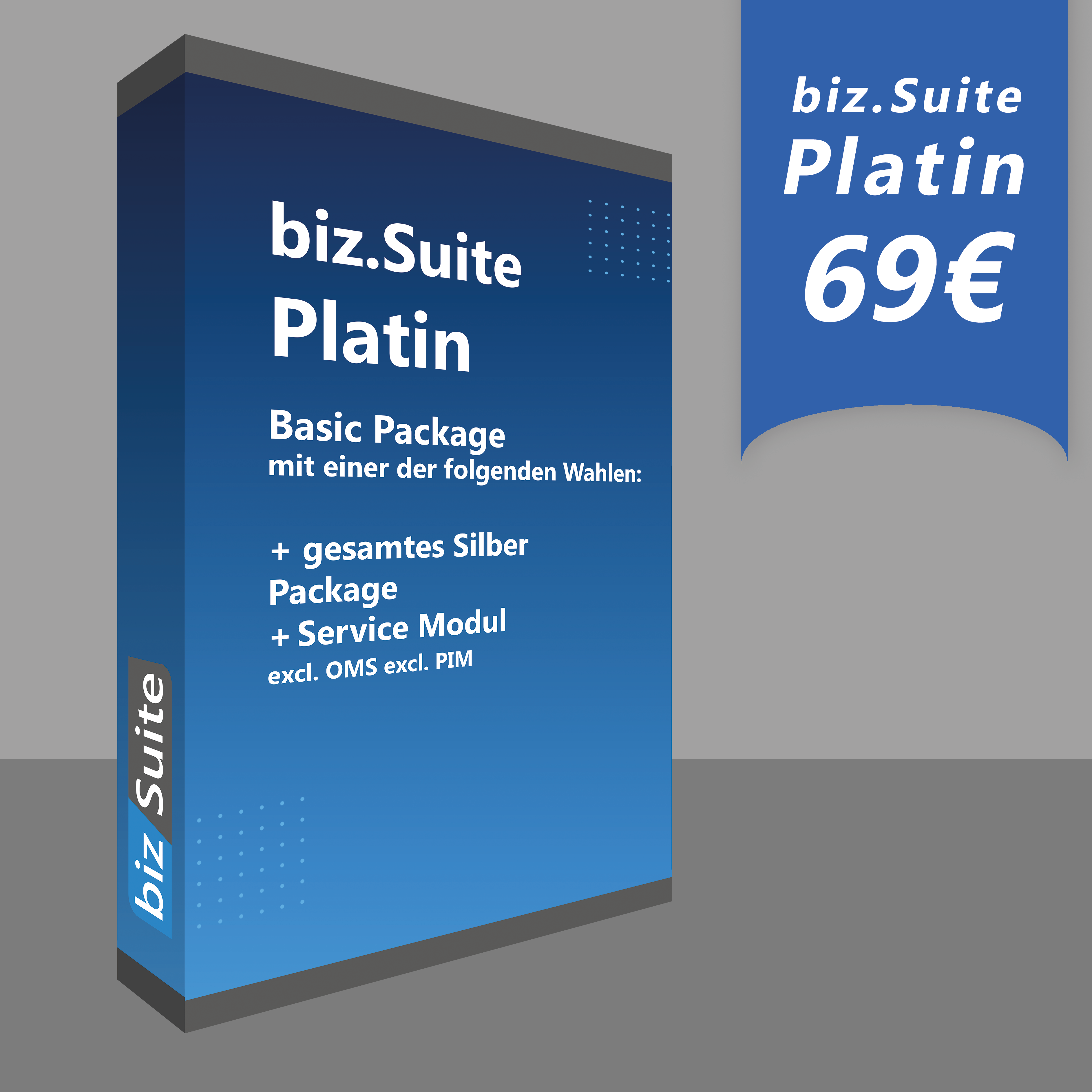 biz.Suite Platin Version Lizenzbild mit Inhalten und 69€ Preis