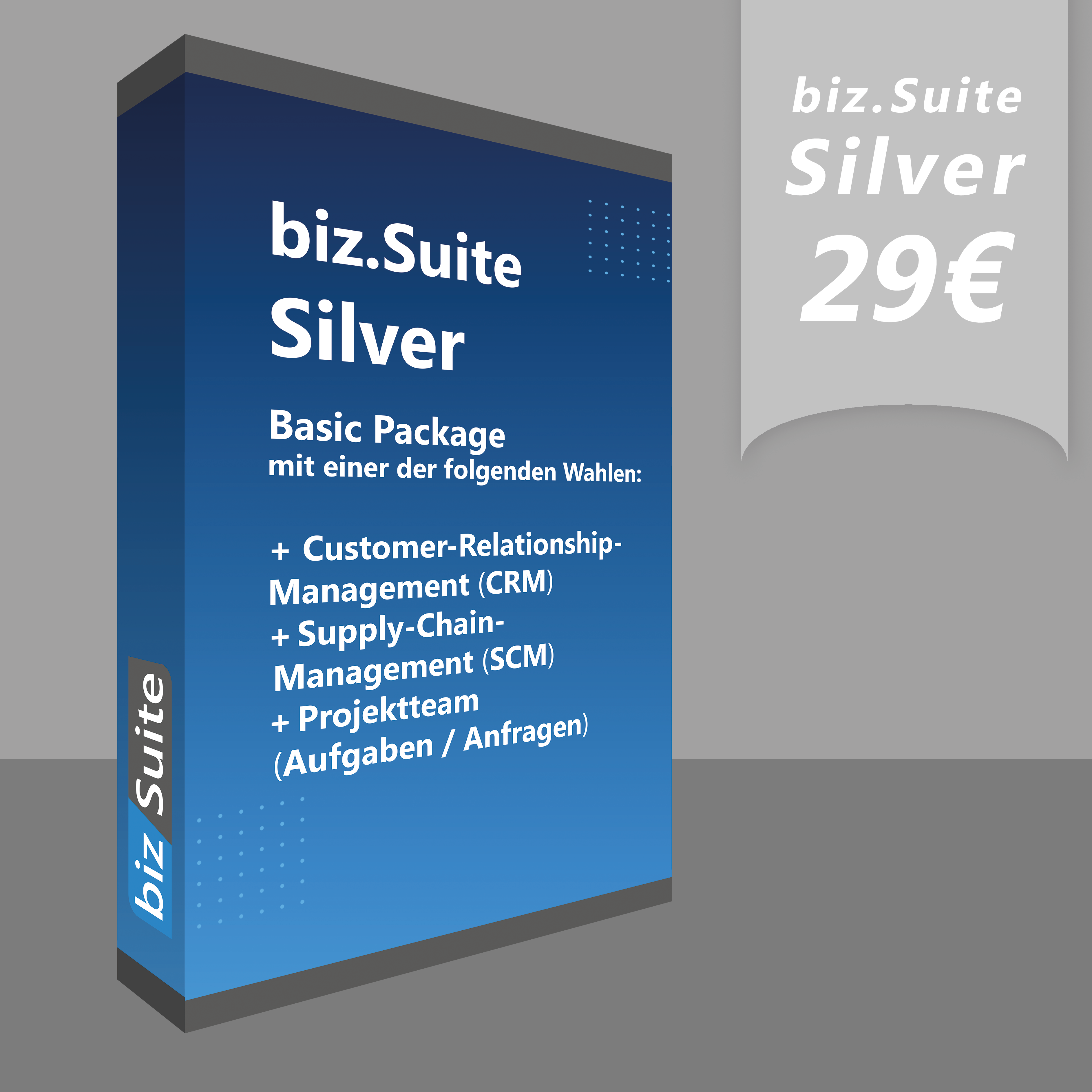 biz.Suite Silver Version Lizenzbild mit Inhalten und 29€ Preis